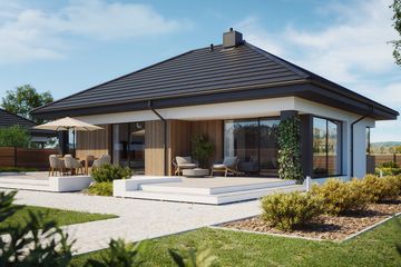 Projekt domu NewHouse 769 - parterowy dom o powierzchni 98,67 m², dach kopertowy - ujęcie 4