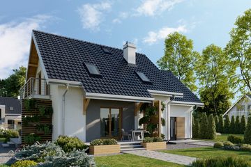 Projekt domu Malina (1405) - parterowy z poddaszem dom o powierzchni 112,20 m², dach dwuspadowy - ujęcie 4