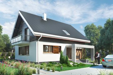  Projekt domu Oberek (1594) (KRD1168) - projekt domu parterowego z poddaszem - Zdjęcie 1