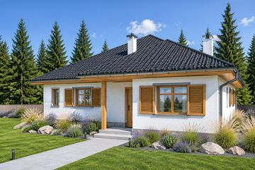 Projekt domu Wiktoria - parterowy dom o powierzchni 125,15 m², dach namiotowy - ujęcie 3