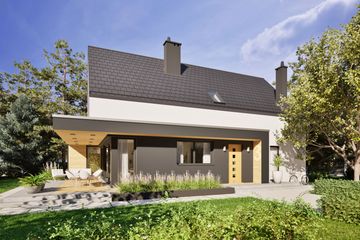 Projekt domu Rudolf - z pełnym piętrem dom o powierzchni 136,19 m², dach dwuspadowy - ujęcie 2