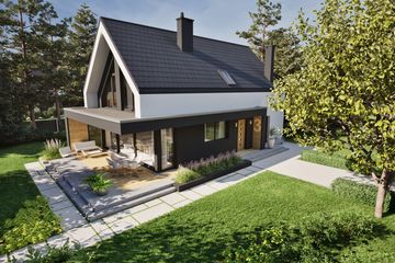 Projekt domu Rudolf - z pełnym piętrem dom o powierzchni 136,19 m², dach dwuspadowy - ujęcie 3