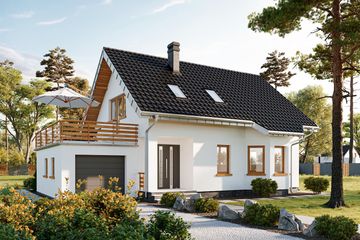  Projekt domu Calineczka-2 (845) (KRD1599) - projekt domu parterowego z poddaszem - Zdjęcie 1