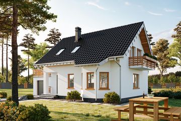  Projekt domu Calineczka-2 (845) (KRD1599) - projekt domu parterowego z poddaszem - Zdjęcie 2