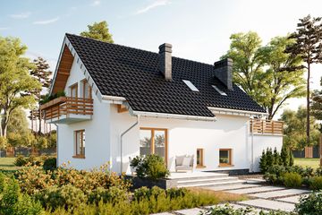  Projekt domu Calineczka-2 (845) (KRD1599) - projekt domu parterowego z poddaszem - Zdjęcie 3