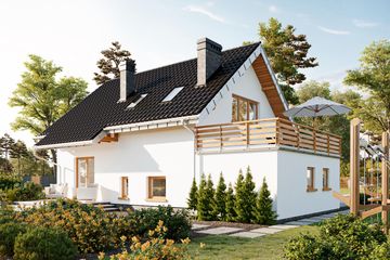  Projekt domu Calineczka-2 (845) (KRD1599) - projekt domu parterowego z poddaszem - Zdjęcie 4