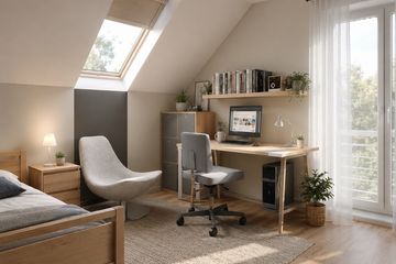 Projekt domu Fryda Duo (864) - parterowy z poddaszem dom o powierzchni 131,80 m², dach dwuspadowy - ujęcie 7