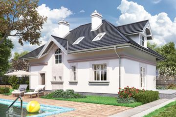  Projekt domu Nowy Dworek-2 (871) (KRD1620) - projekt domu parterowego z poddaszem - Zdjęcie 2