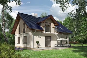  Projekt domu Godzisz (792) (KRD1626) - projekt domu parterowego z poddaszem - Zdjęcie 2