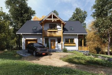  Projekt domu Tekla (1548) (KRD1630) - projekt domu parterowego z poddaszem - Zdjęcie 2