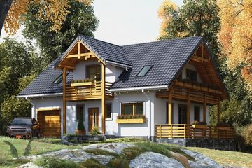  Projekt domu Tekla (1548) (KRD1630) - projekt domu parterowego z poddaszem - Zdjęcie 1