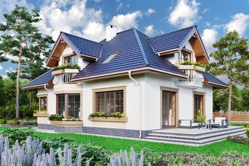  Projekt domu Hortensja (948) (KRD1679) - projekt domu parterowego z poddaszem - Zdjęcie 2