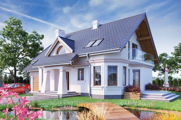  Projekt domu Maja Lux (947) (KRD1680) - projekt domu parterowego z poddaszem - Zdjęcie 1