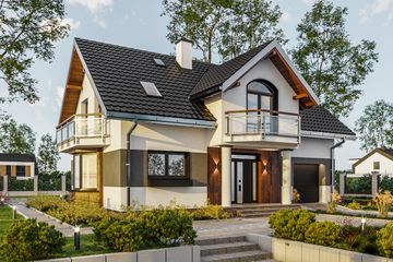  Projekt domu Dymsza (1476) (KRD1690) - projekt domu parterowego z poddaszem - Zdjęcie 1