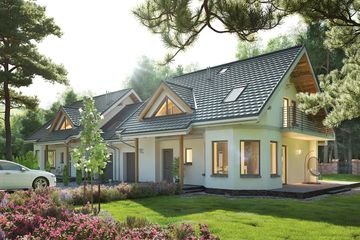  Projekt domu Majka Duo (886) (KRD1709) - projekt domu parterowego z poddaszem - Zdjęcie 1