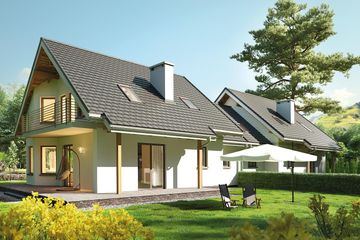  Projekt domu Majka Duo (886) (KRD1709) - projekt domu parterowego z poddaszem - Zdjęcie 4