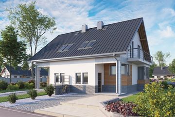  Projekt domu Beza Duo (932) (KRD1715) - projekt domu parterowego z poddaszem - Zdjęcie 1