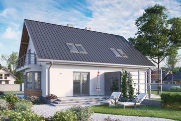  Projekt domu Beza Duo (932) (KRD1715) - projekt domu parterowego z poddaszem - Zdjęcie 2