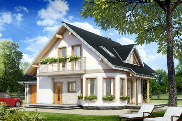  Projekt domu Majka Twist (940) (KRD1728) - projekt domu parterowego z poddaszem - Zdjęcie 1
