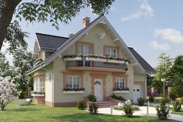  Projekt domu Kaja Lux (936) (KRD1744) - projekt domu parterowego z poddaszem - Zdjęcie 1