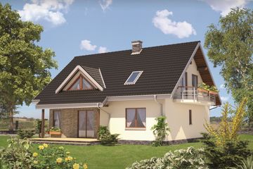  Projekt domu Filipinka (776) (KRD1747) - projekt domu parterowego z poddaszem - Zdjęcie 2