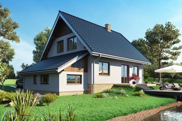  Projekt domu Krab-3 (1190) (KRD1779) - projekt domu parterowego z poddaszem - Zdjęcie 2