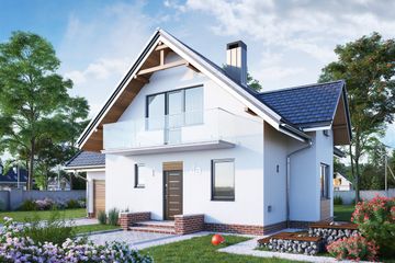  Projekt domu Koliba-2 (364) (KRD1785) - projekt domu parterowego z poddaszem - Zdjęcie 2
