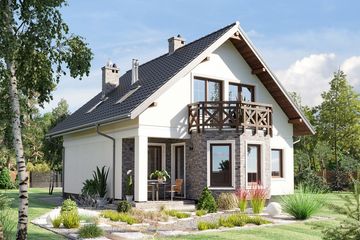 Projekt domu Maranta (769) - parterowy z poddaszem dom o powierzchni 104 m², dach dwuspadowy - ujęcie 2