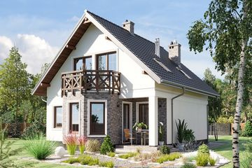 Projekt domu Maranta (769) - parterowy z poddaszem dom o powierzchni 104 m², dach dwuspadowy - ujęcie 3