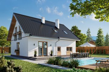  Projekt domu Tomir (756) (KRD1865) - projekt domu parterowego z poddaszem - Zdjęcie 2