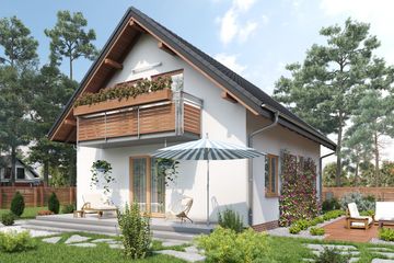  Projekt domu Aldona (1036) (KRD1886) - projekt domu parterowego z poddaszem - Zdjęcie 2