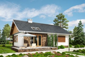  Projekt domu Modrzyk (498) (KRD1888) - projekt domu parterowego - Zdjęcie 2