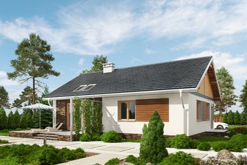  Projekt domu Modrzyk (498) (KRD1888) - projekt domu parterowego - Zdjęcie 3