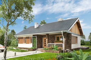  Projekt domu Modrzyk (498) (KRD1888) - projekt domu parterowego - Zdjęcie 1