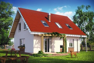  Projekt domu Pączek (557) (KRD1891) - projekt domu parterowego z poddaszem - Zdjęcie 2