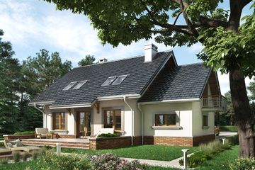  Projekt domu Staś Lux (1007) (KRD1912) - projekt domu parterowego z poddaszem - Zdjęcie 2