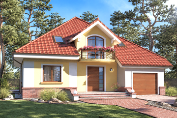 Projekt domu Arkadia II - parterowy z poddaszem dom o powierzchni 173,60 m², dach namiotowy - ujęcie 2