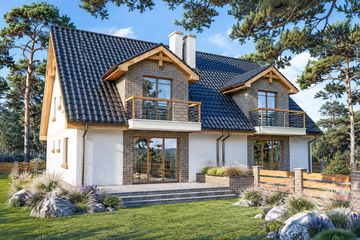 Projekt domu Malwina bl - parterowy z poddaszem dom o powierzchni 114,10 m², dach dwuspadowy - ujęcie 2