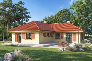 Projekt domu Miranda - parterowy dom o powierzchni 133,80 m², dach wielospadowy - ujęcie 2