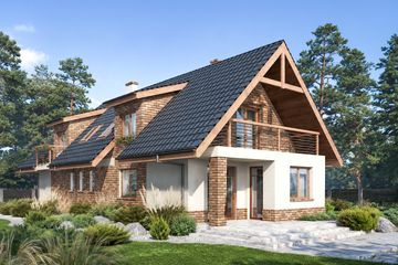 Projekt domu Oliwia - parterowy z poddaszem dom o powierzchni 177 m², dach czterospadowy - ujęcie 2