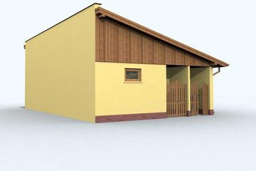  Projekt garażu G125 garaż dwustanowiskowy z pomieszczeniem gospodarczym (SLN1222) - projekt garażu parterowego - Zdjęcie 2