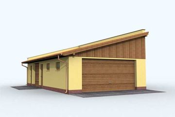 Projekt garażu G128 garaż trzystanowiskowy (SLN1225) - projekt garażu parterowego - Zdjęcie 2