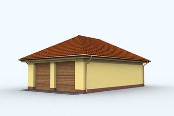  Projekt garażu G131 garaż dwustanowiskowy z pomieszczeniem gospodarczym (SLN1228) - projekt garażu parterowego - Zdjęcie 2