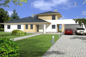  Projekt domu Arizona B 2-garaże (WRD1703) - projekt domu parterowego z poddaszem - Zdjęcie 2