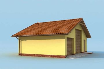  Projekt garażu G196 garaż dwustanowiskowy (SLN1267) - projekt garażu parterowego - Zdjęcie 2