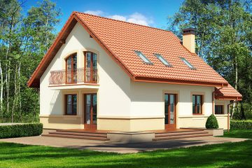  Projekt domu Puchatek (BSB1060) - projekt domu parterowego z poddaszem - Zdjęcie 2