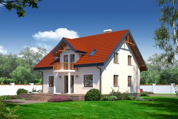  Projekt domu Polanica 2 plus (KRP1348) - projekt domu parterowego z poddaszem - Zdjęcie 2