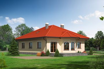  Projekt domu Zadębie plus (KRP1351) - projekt domu parterowego - Zdjęcie 2