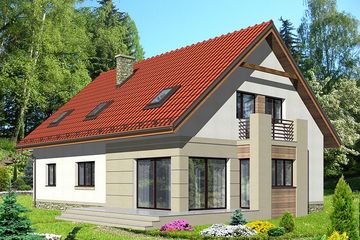Projekt domu HG-C3A - parterowy z poddaszem dom o powierzchni 139,20 m², dach dwuspadowy - ujęcie 2