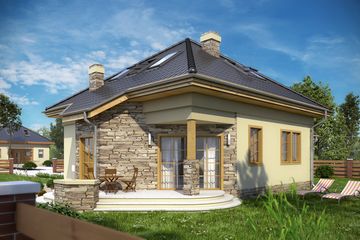  Projekt domu Szpak z garażem 2-st. [A1] (WRF1310) - projekt domu parterowego z poddaszem - Zdjęcie 2